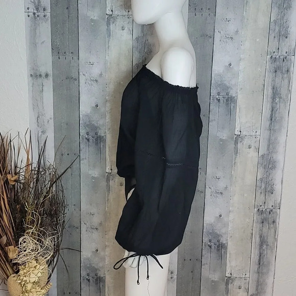 Nwot Free People Sundown Balloon Sleeve Bodysuit In Black - Picture 7 of 13
